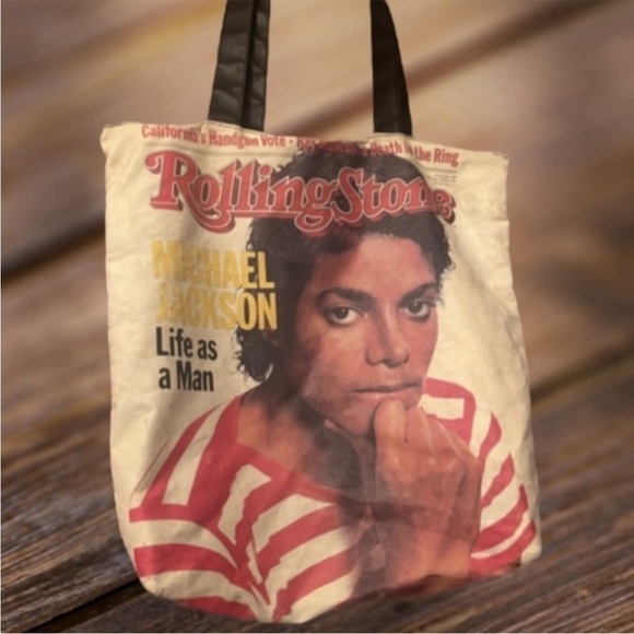 Vintage Rolling Stone Michael Jackson "Life As A Man" Cover Tote Bag Pop Rock - Picture 1 of 6